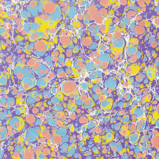 Hand Marbled Paper Stone Marble Pattern in Purple and Orange ~ Berretti Marbled Arts